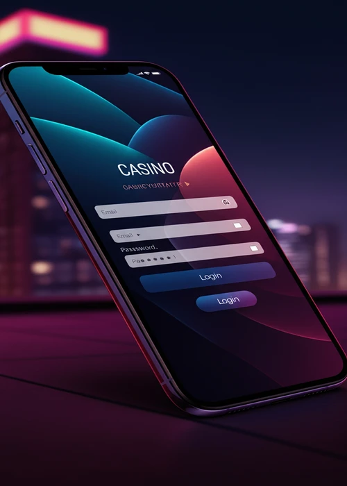 Interface utilisateur de Play Regal Casino affichant une machine à sous et des options de connexion, symbolisant le divertissement et la facilité d'accès.